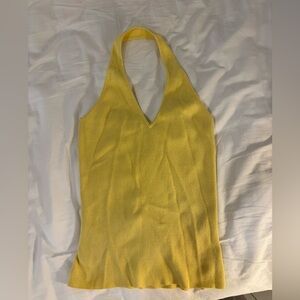 Jacob Yellow Halter Neck Tank Top